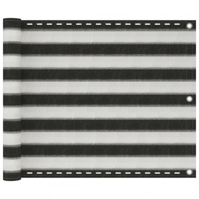 Écran de balcon en PEHD 75 x 600 cm anthracite et blanc 02_0010155