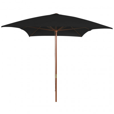 Parasol d'extérieur avec mât 200 x 300 cm bois noir 02_0008258