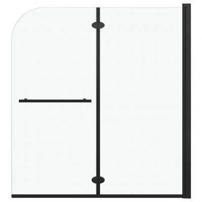 Cabine de douche salle de bain pliable 2 panneaux ESG 120 x 140 cm noir 02_0003135