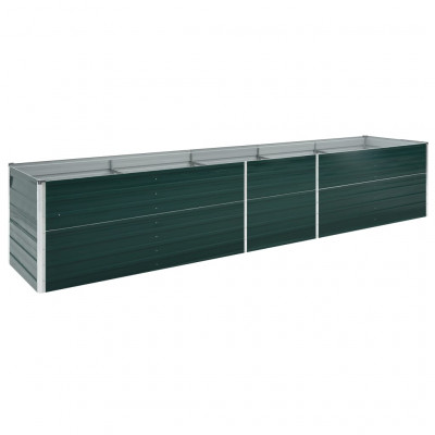 Jardinière lit surélevé plantes fleurs jardin acier galvanisé 400 x 80 x 45 cm vert 02_0001118