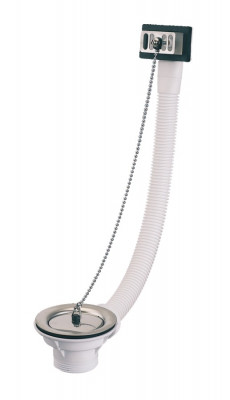 Bonde d’évier percé D60mm avec trop plein et bouchon-chaînette - VALENTIN - 00 852600 000 00