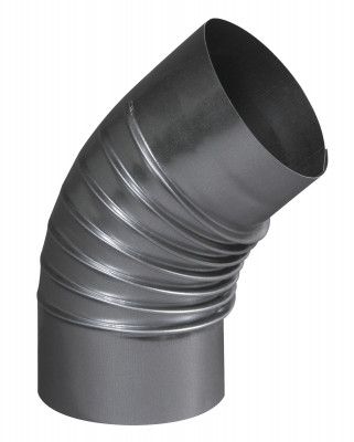 Coude plissé à 45° aluminié 125 mm - TEN - 374125