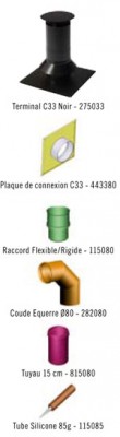 Kit montage inox pour flexible C33 D80 TEN