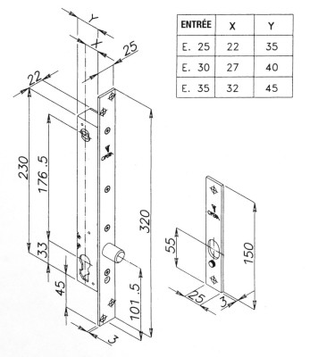 Pêne piston rond PRIMABASE - OPERA - 25800-30