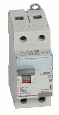 Interrupteur différentiel DX³-ID 2P 230V 25A type AC 30mA - LEGRAND - 411504
