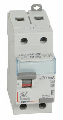 Interrupteur différentiel DX³-ID 2P 230V 25A type AC 300mA - LEGRAND - 411524