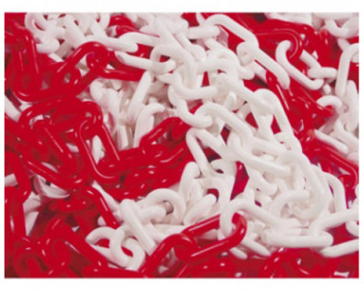 Chaine en plastique 5m rouge/blanche N°8 - TALIAPLAST - 530122