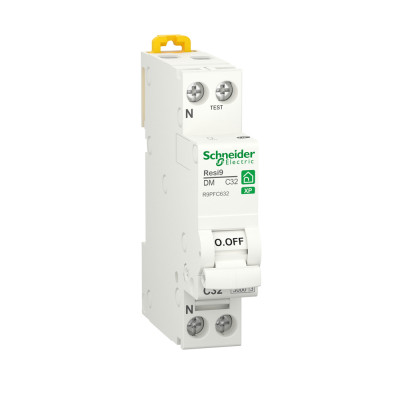 Disjoncteur modulaire RESI9 1P+N courbe C peignable 32A - SCHNEIDER ELECTRIC - R9PFC632