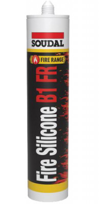 Mastic Fire Silicone B1 FR blanc 300ml - SOUDAL - 147413