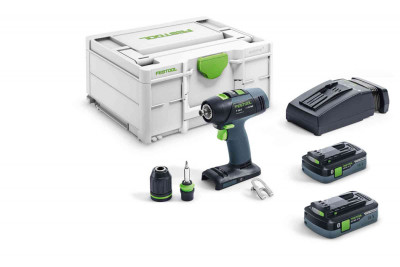 Perceuse-visseuse 18V  T 18+3 HPC 4,0 I-Plus + 2 batteries 4Ah + chargeur + coffret Systainer3 - FESTOOL - 576446