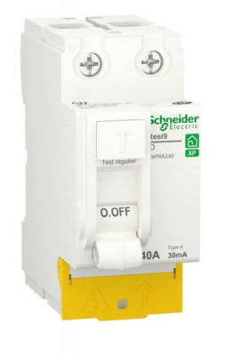 Interrupteur différentiel RESI9 30mA 2P peignable 40A Type A - SCHNEIDER ELECTRIC - R9PRA240
