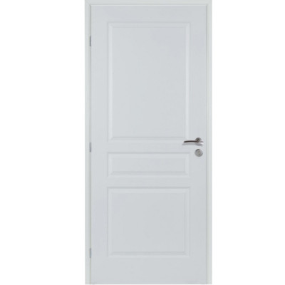 Bloc-porte thermique à recouvrement Rigitherm 2/1 Design 110 prépeint huisserie 90 mm serrure 3 points poussant gauche 204 x 83 cm RIGHINI
