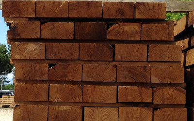 Traverse paysagère chêne traité classe 4  120 x 200 x 2600 mm MARGARITELLI  