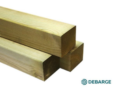 Poteau carré hors cœur Borneo P4FL pin du Nord classe 4 vert 70 x 70 x 2400 mm DEBARGE-BOIS