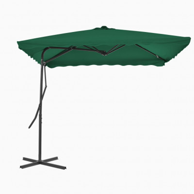 Parasol d'e x térieur avec mât en acier 250 x 250 cm vert 02_0008188