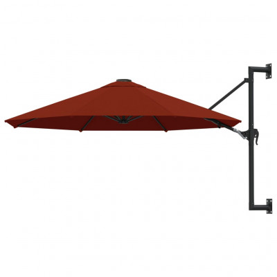 Parasol mural avec mât en métal 300 cm orange 02_0008684