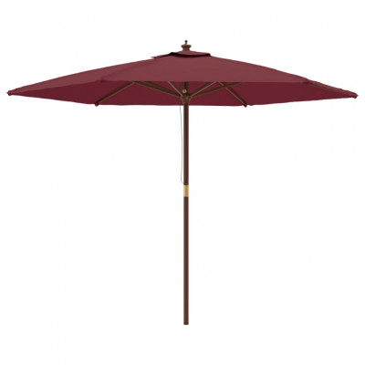 Parasol de jardin avec mât en bois rouge 299 x 240 cm bordeaux 02_0008349