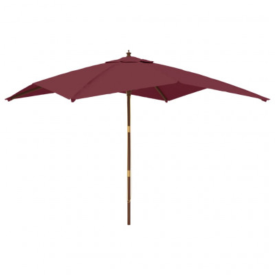 Parasol de jardin avec mât en bois 300 x 300 x 273 cm rouge bordeaux 02_0008350