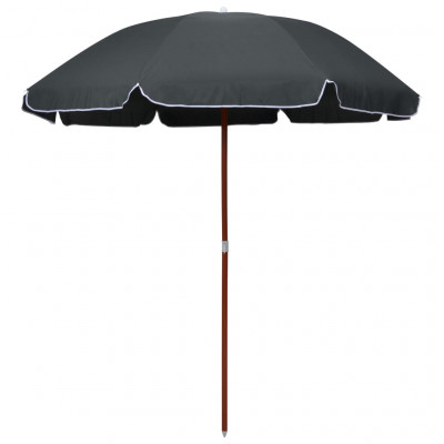 Parasol avec mât en acier 240 cm anthracite 02_0008100