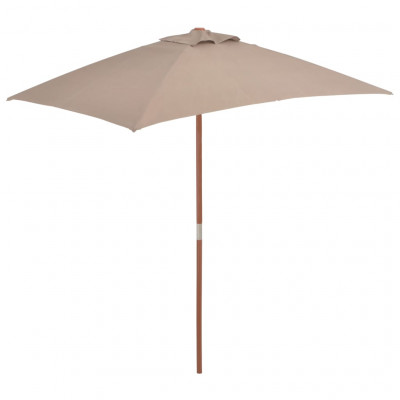 Parasol avec mât en bois 150 x 200 cm taupe 02_0008112