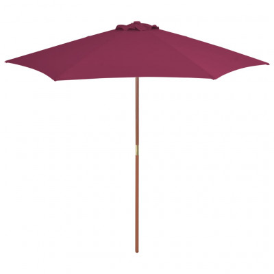 Parasol avec mât en bois 270 cm bordeaux 02_0008114