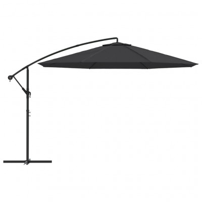 Parasol déporté avec mât en aluminium 350 cm noir 02_0008482