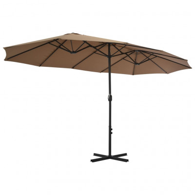 Parasol d'e x térieur et poteau en aluminium 460 x 270 cm taupe 02_0008298