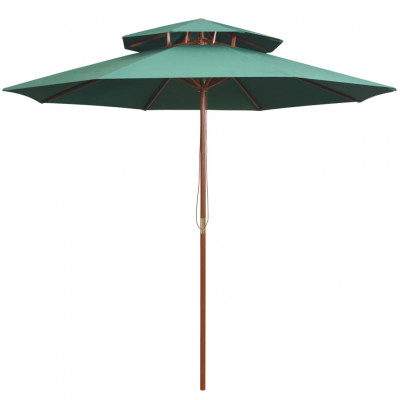 Parasol de terrasse 270 x 270 cm poteau en bois vert 02_0008414