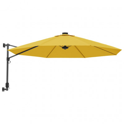 Parasol d'extérieur mural avec led 290 cm jaune 02_0008679