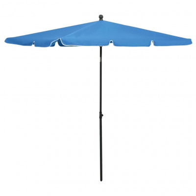 Parasol de jardin avec mât 210 x 140 cm bleu 02_0008325