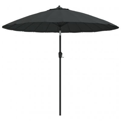 Parasol mobilier de jardin d'e x térieur avec mât en aluminium 270 cm anthracite 02_0008219