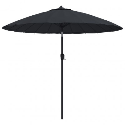 Parasol d'extérieur avec mât en aluminium 270 cm noir 02_0008222
