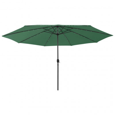 Parasol d'extérieur avec led et mât en métal 400 cm vert 02_0008186