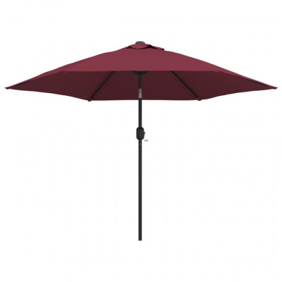 Parasol d'extérieur avec led et mât en acier 300 cm bordeaux 02_0008175
