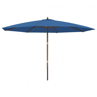 Parasol de jardin avec mât en bois 400 x 273 cm bleu 02_0008341