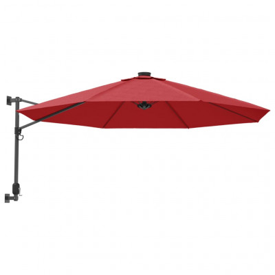 Parasol mural avec led 290 cm rouge 02_0008680