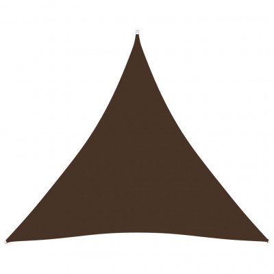 Voile toile d'ombrage parasol tissu oxford triangulaire 5 x 5 x 5 m marron 02_0009907