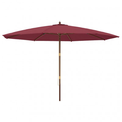 Parasol de jardin avec mât en bois 400 x 273 cm rouge bordeaux 02_0008351