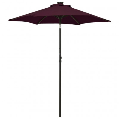 Parasol avec lumières led 200 x 211 cm aluminium rouge bordeaux 02_0008092