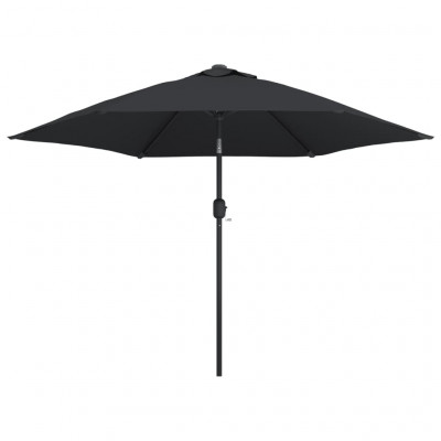 Parasol d'e x térieur avec poteau en métal 300 cm noir 02_0008280