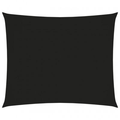 Voile toile d'ombrage parasol tissu oxford rectangulaire 3,5 x 4,5 m noir 02_0009645