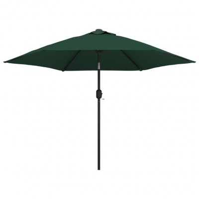 Parasol d'extérieur avec poteau en acier 3 m vert 02_0008735