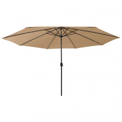Parasol d'extérieur avec led et mât en métal 400 cm taupe 02_0008184