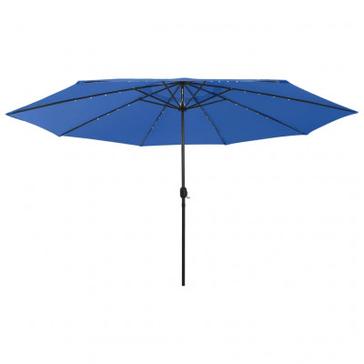 Parasol d'extérieur avec led et mât en métal 400 cm bleu 02_0008180