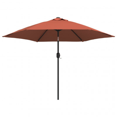 Parasol d'extérieur avec led et mât en acier 300 cm orange 02_0008178