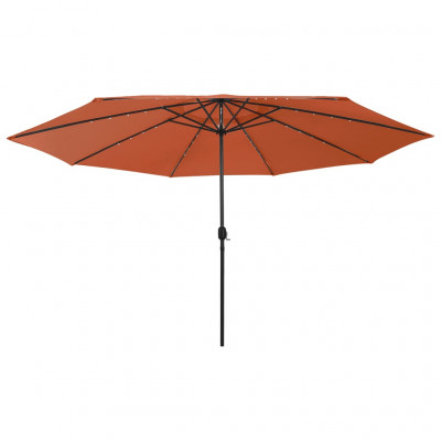 Parasol d'extérieur avec led et mât en métal 400 cm orange 02_0008185