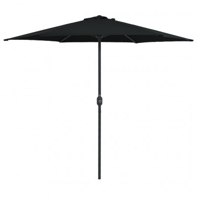 Parasol d'extérieur et mât en aluminium 270 x 246 cm noir 02_0008289
