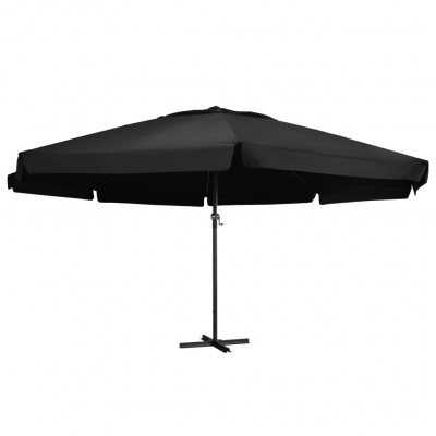 Parasol d'extérieur avec mât en aluminium 600 cm noir 02_0008239