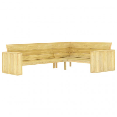 Banc de jardin meuble de patio d'extérieur terrasse d'angle de jardin 239 cm bois de pin imprégné 02_0011125