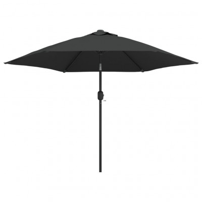 Parasol d'e x térieur avec led et mât en acier 300 cm anthracite 02_0008173